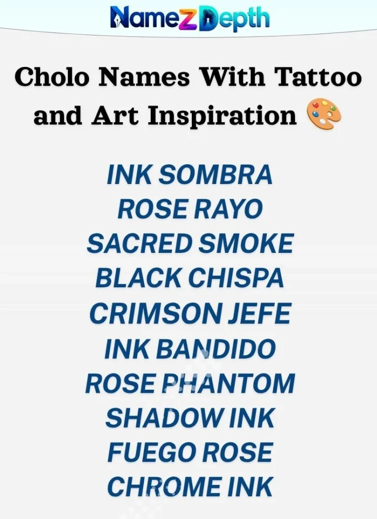 Cholo Names With Tattoo and Art Inspiration 🎨
