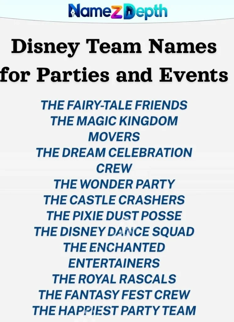 Disney Team Names for Parties and Events π