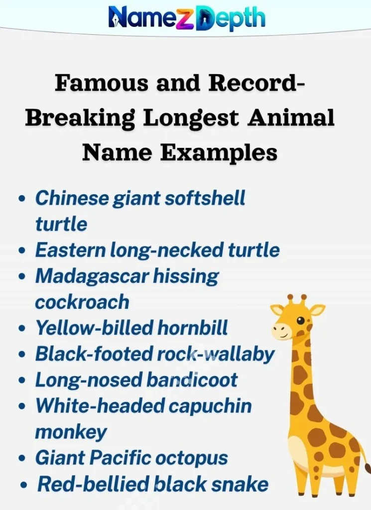 Famous and Record-Breaking Longest Animal Name Examples