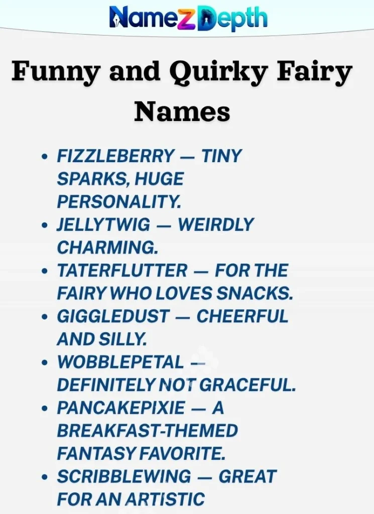 Funny and Quirky Fairy Names