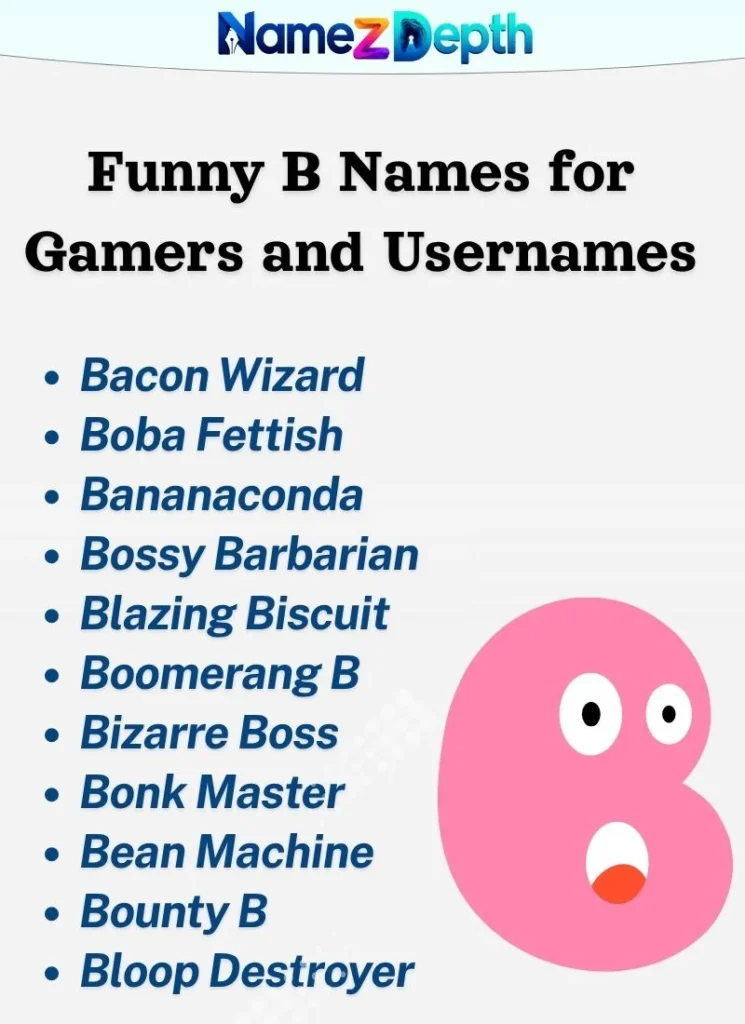 Funny B Names for Gamers and Usernames