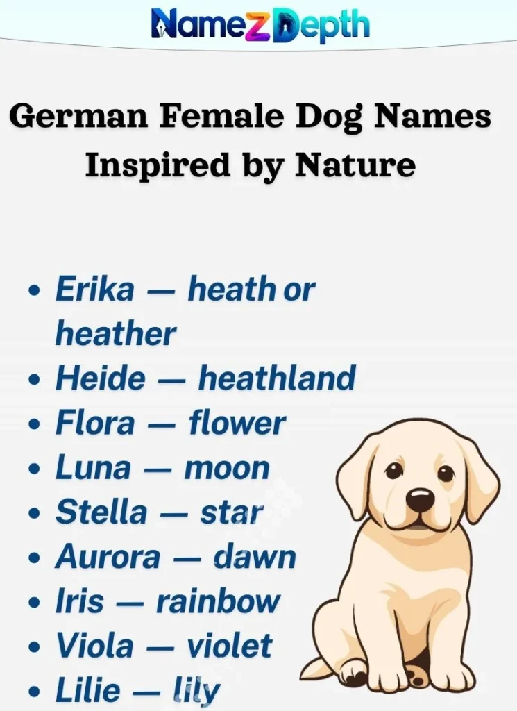 German Female Dog Names Inspired by Nature