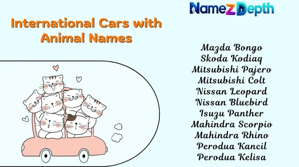 International Cars with Animal Names