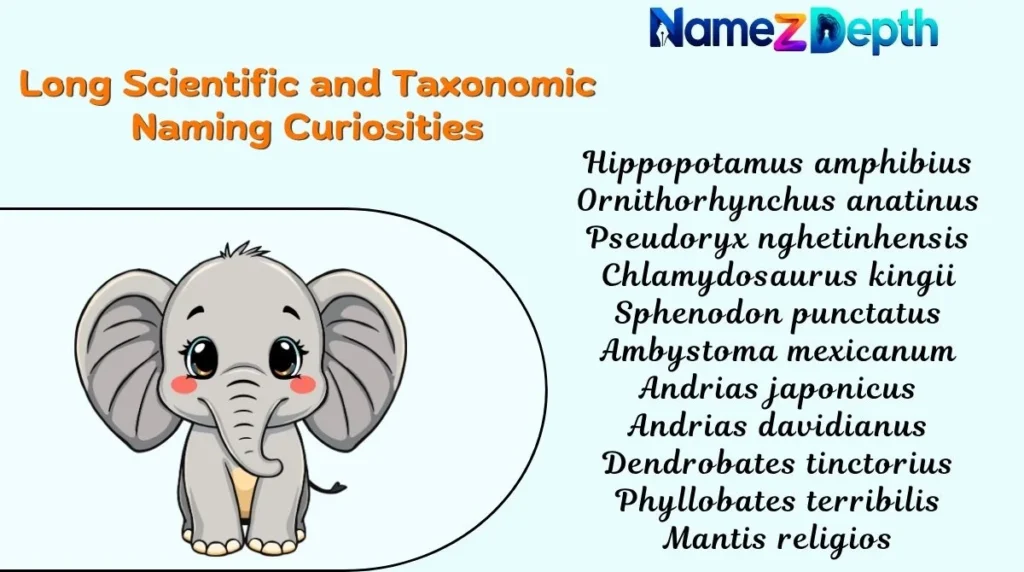 Long Scientific and Taxonomic Naming Curiosities