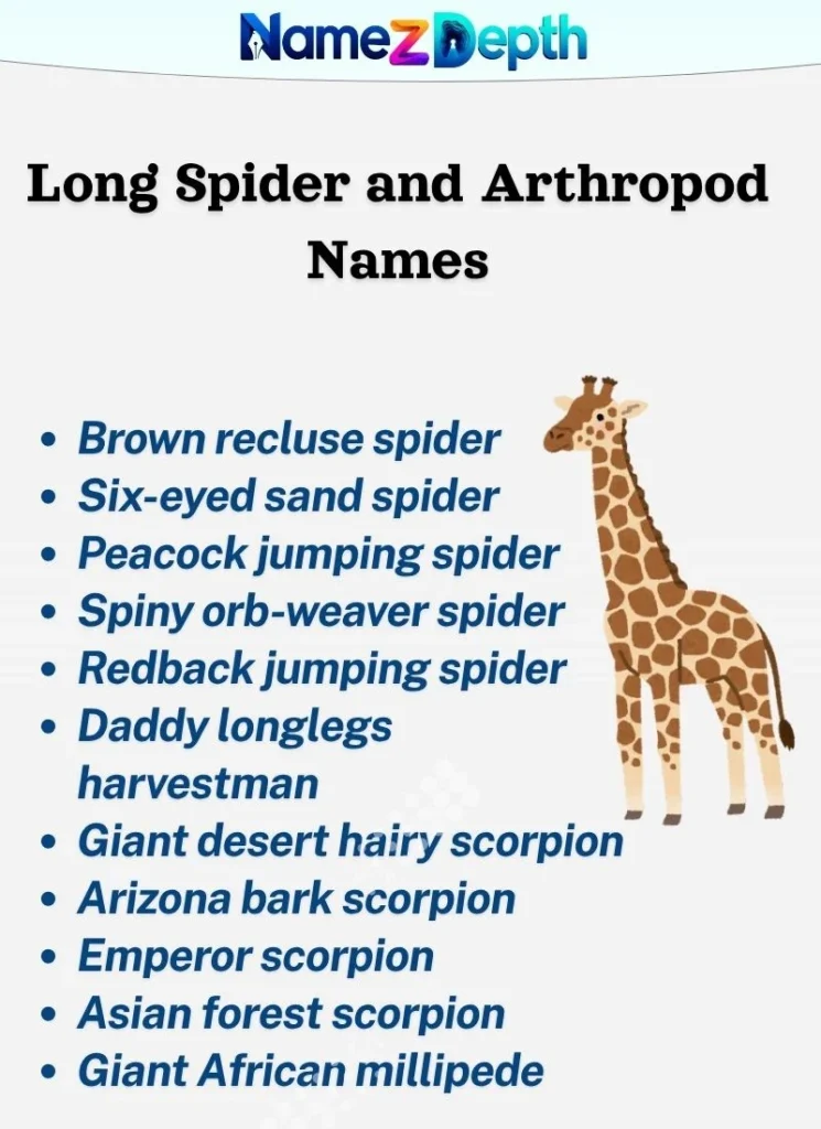 Long Spider and Arthropod Names