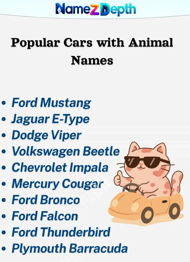 Popular Cars with Animal Names