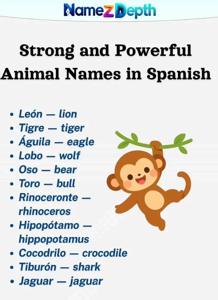 Strong and Powerful Animal Names in Spanish