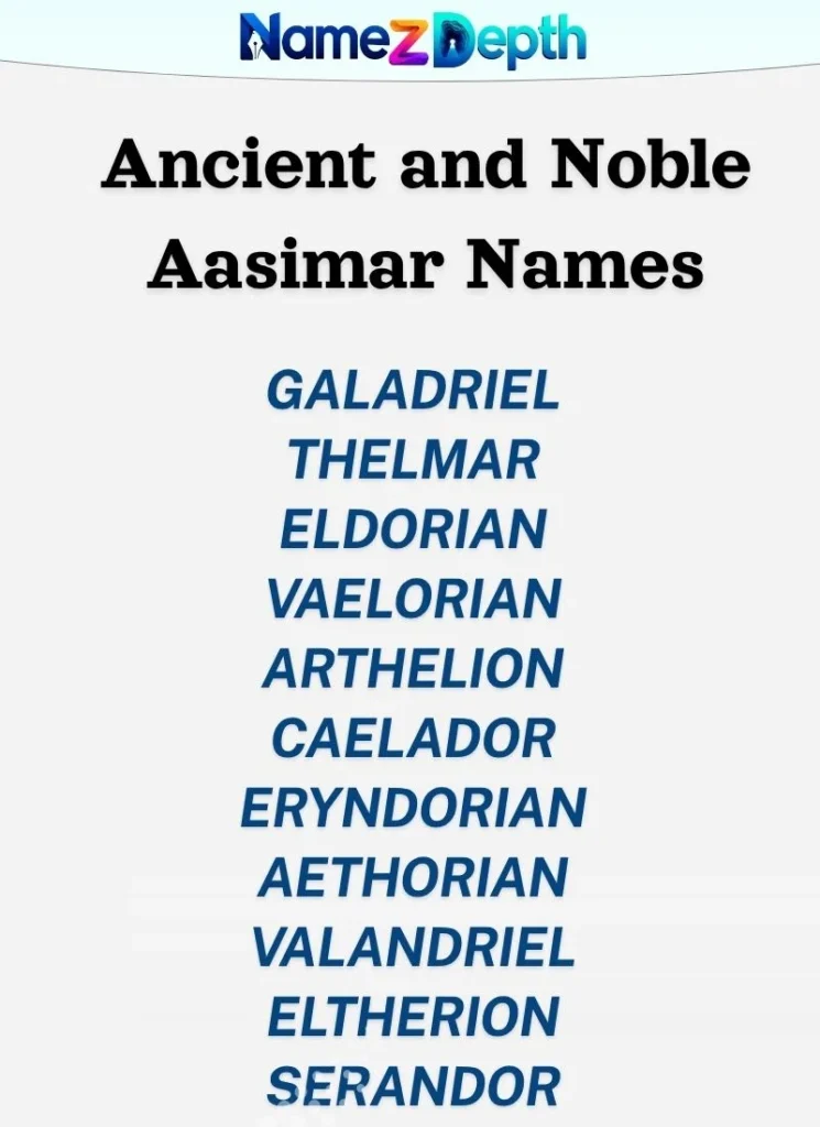 Ancient and Noble Aasimar Names