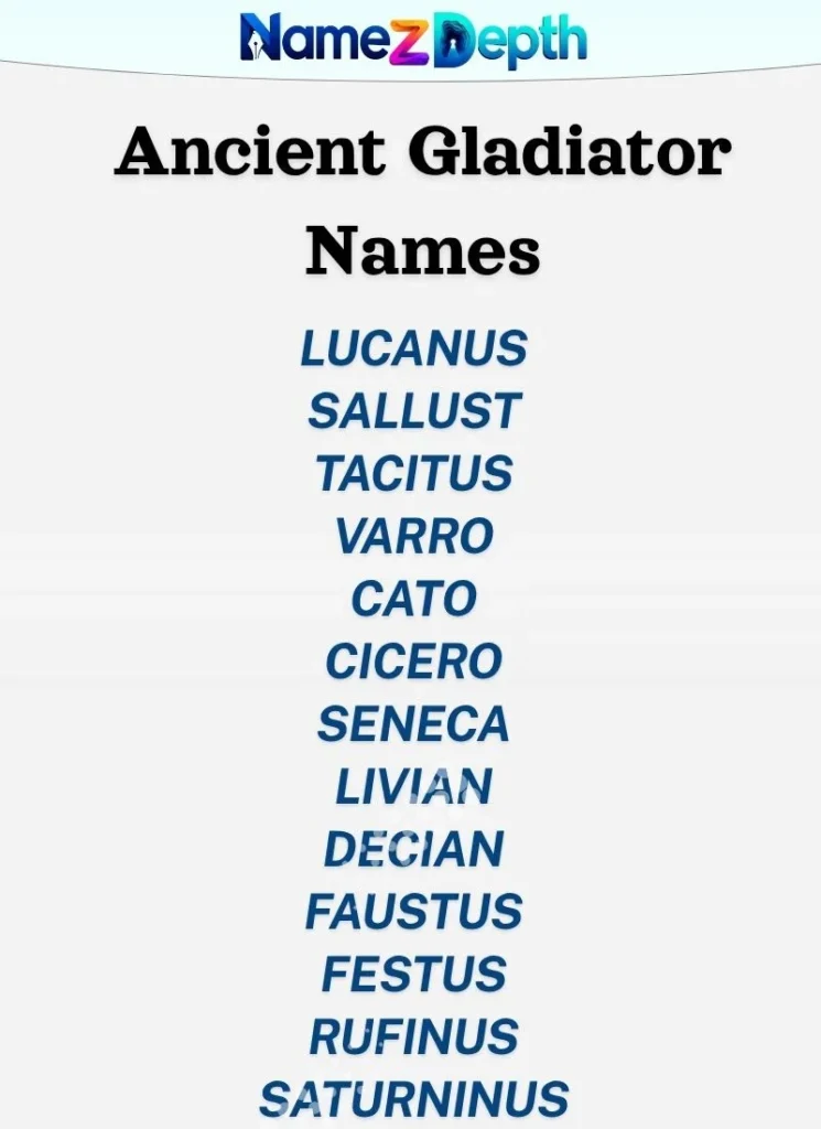 Ancient Gladiator Names