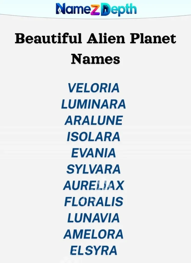 Beautiful Alien Planet Names