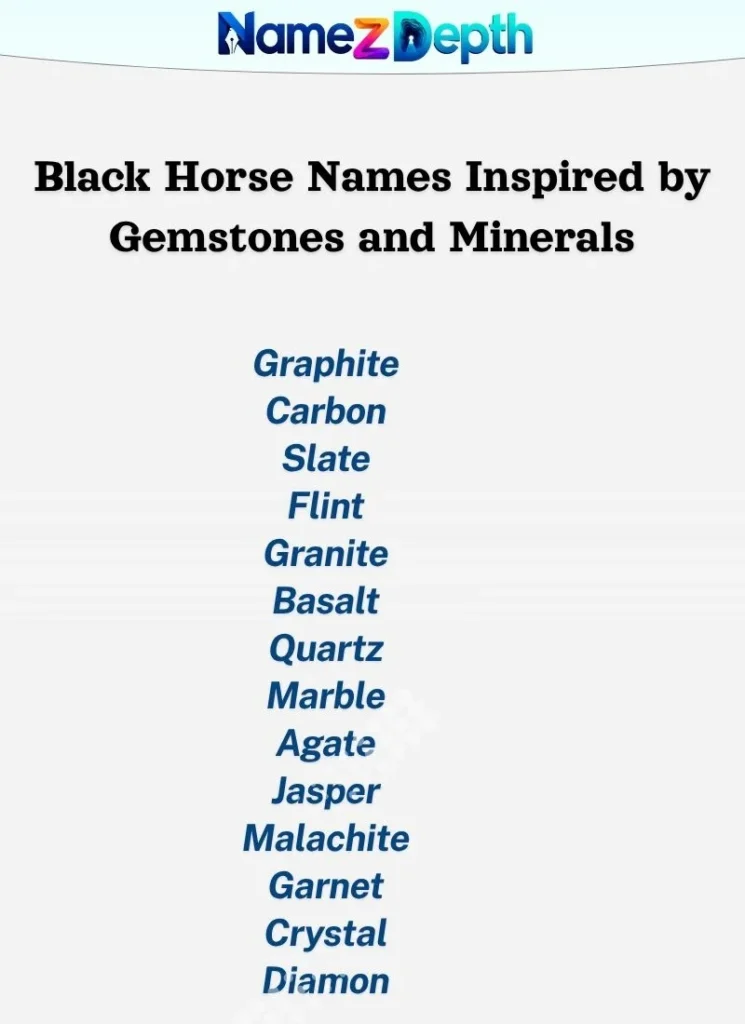 Black Horse Names Inspired by Gemstones and Minerals