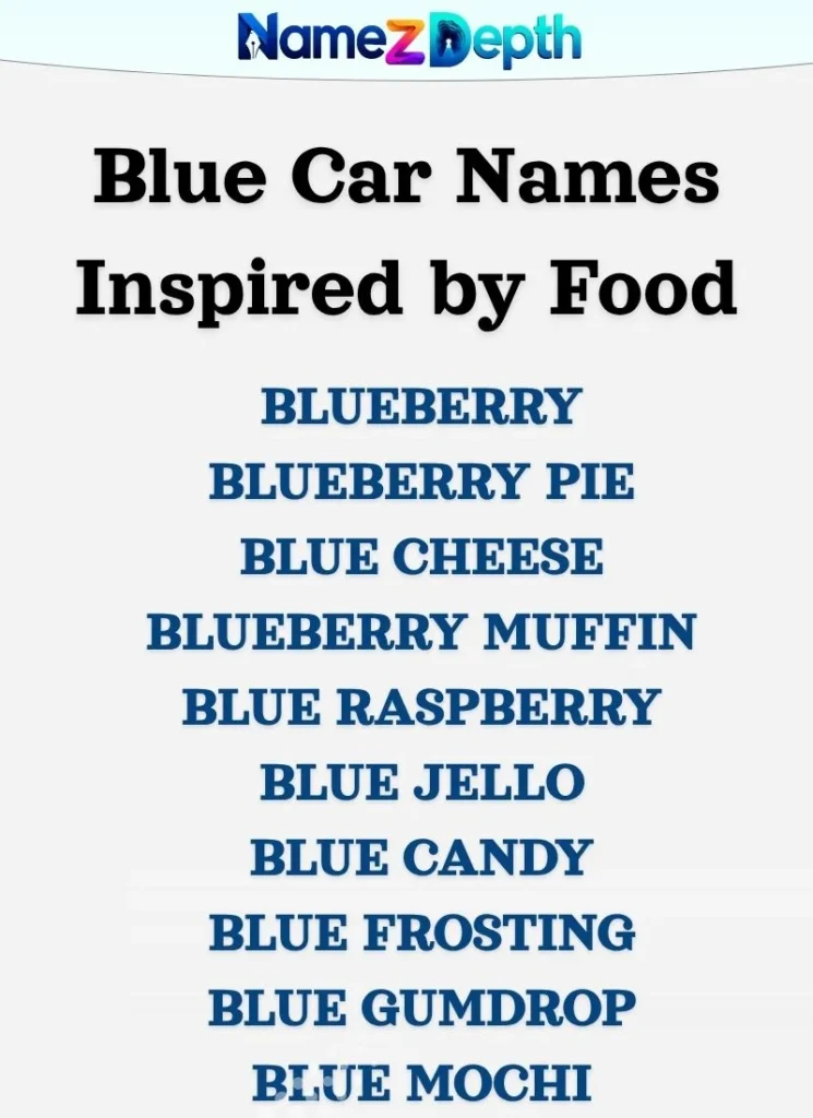 Blue Car Names Inspired by Food