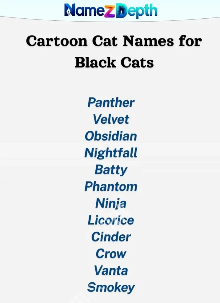 Cartoon Cat Names for Black Cats