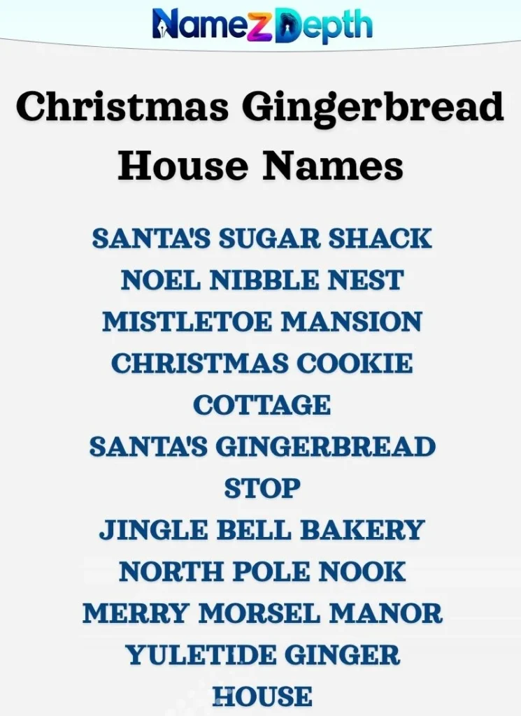 Christmas Gingerbread House Names