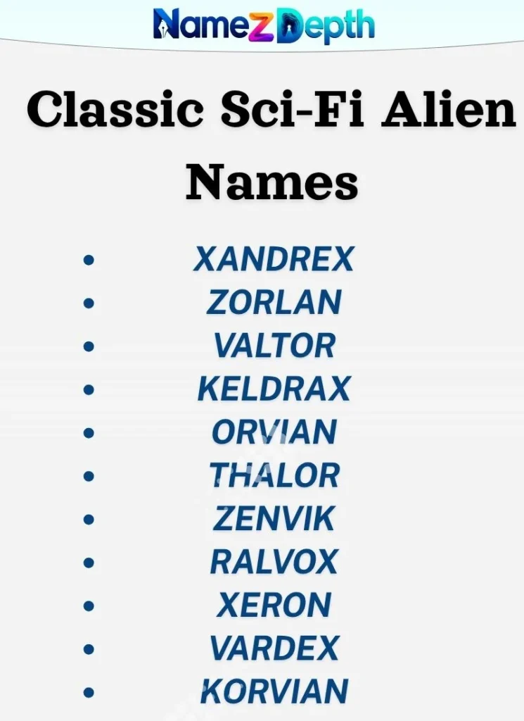 Classic Sci-Fi Alien Names