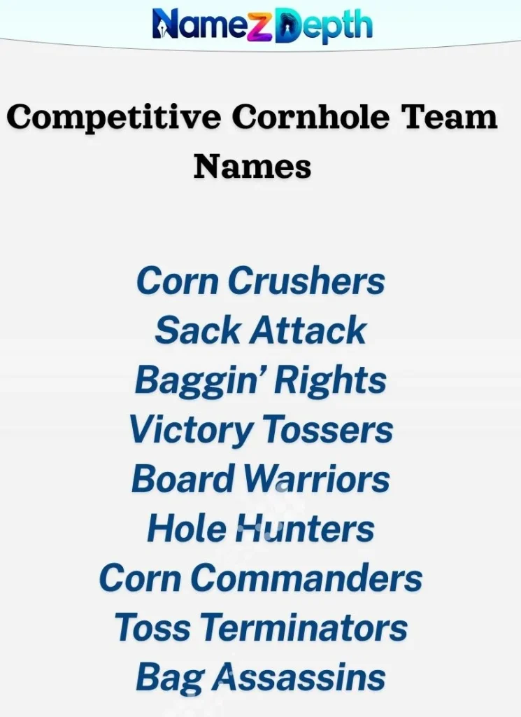Competitive Cornhole Team Names