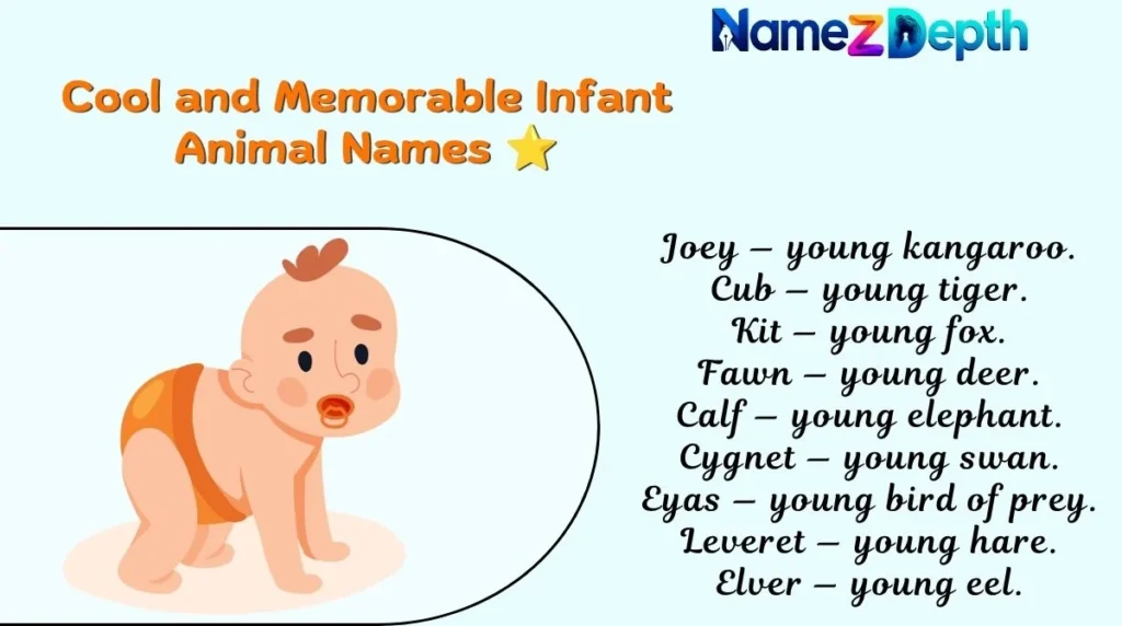 Cool and Memorable Infant Animal Names β