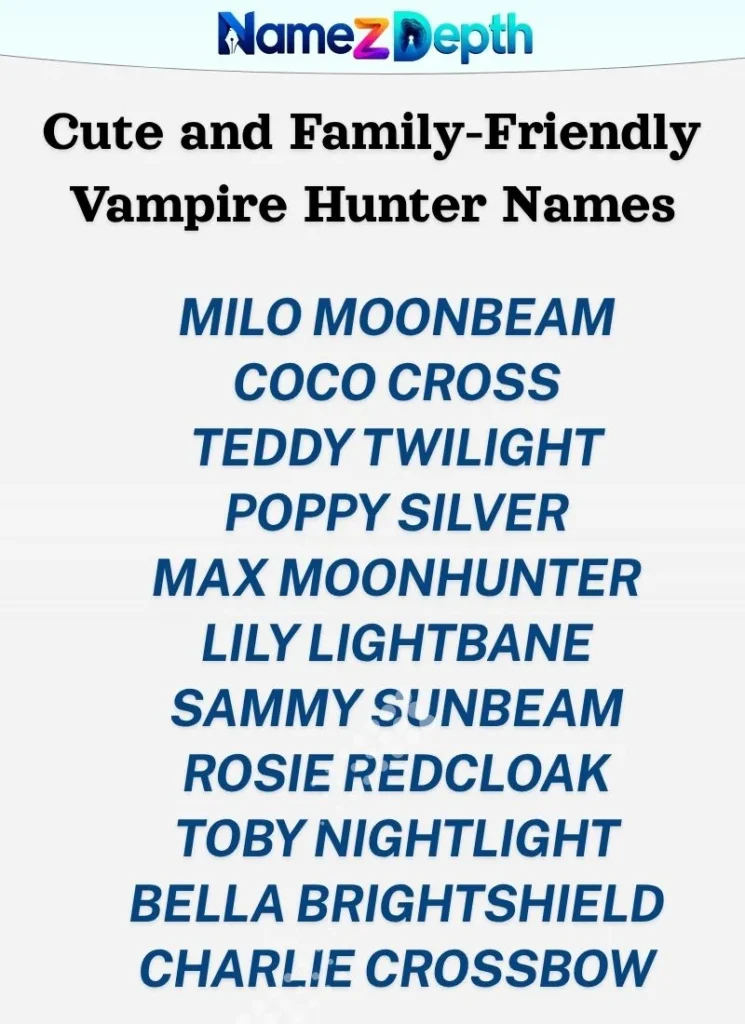 Cute and Family-Friendly Vampire Hunter Names