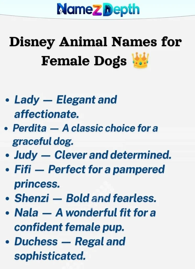 Disney Animal Names for Female Dogs π