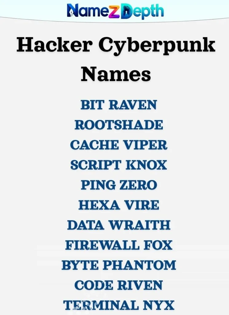 Hacker Cyberpunk Names