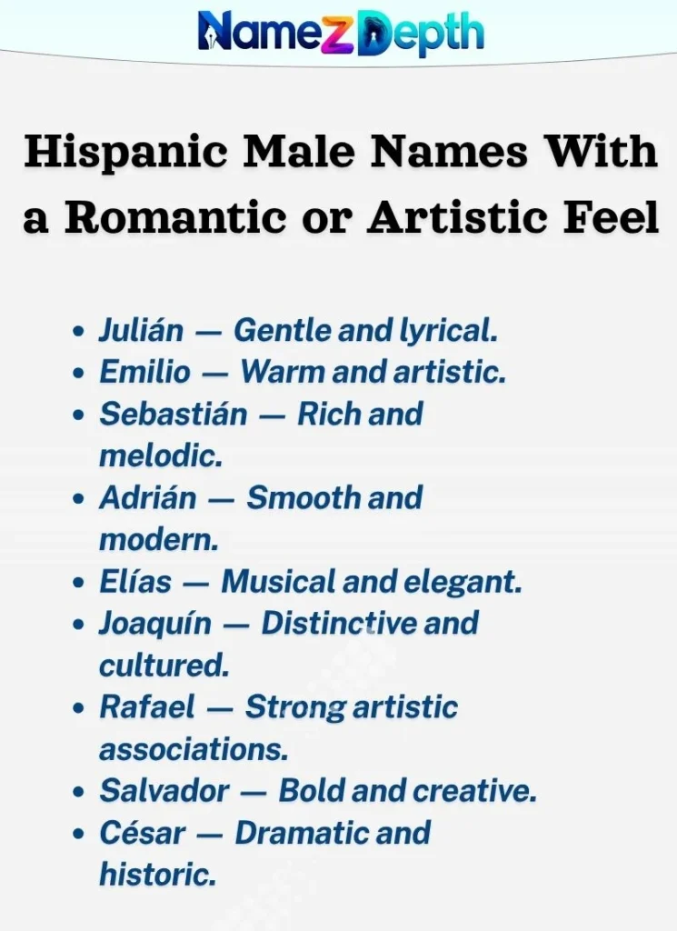 Hispanic Male Names With a Romantic or Artistic Feel