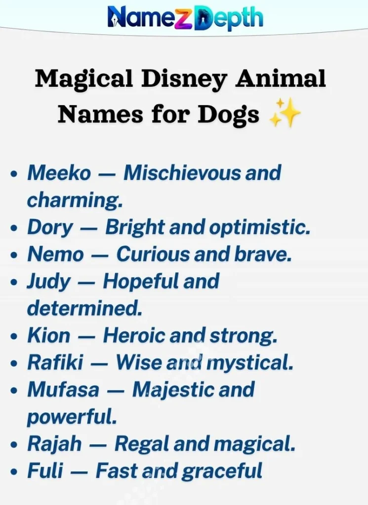 Magical Disney Animal Names for Dogs β¨