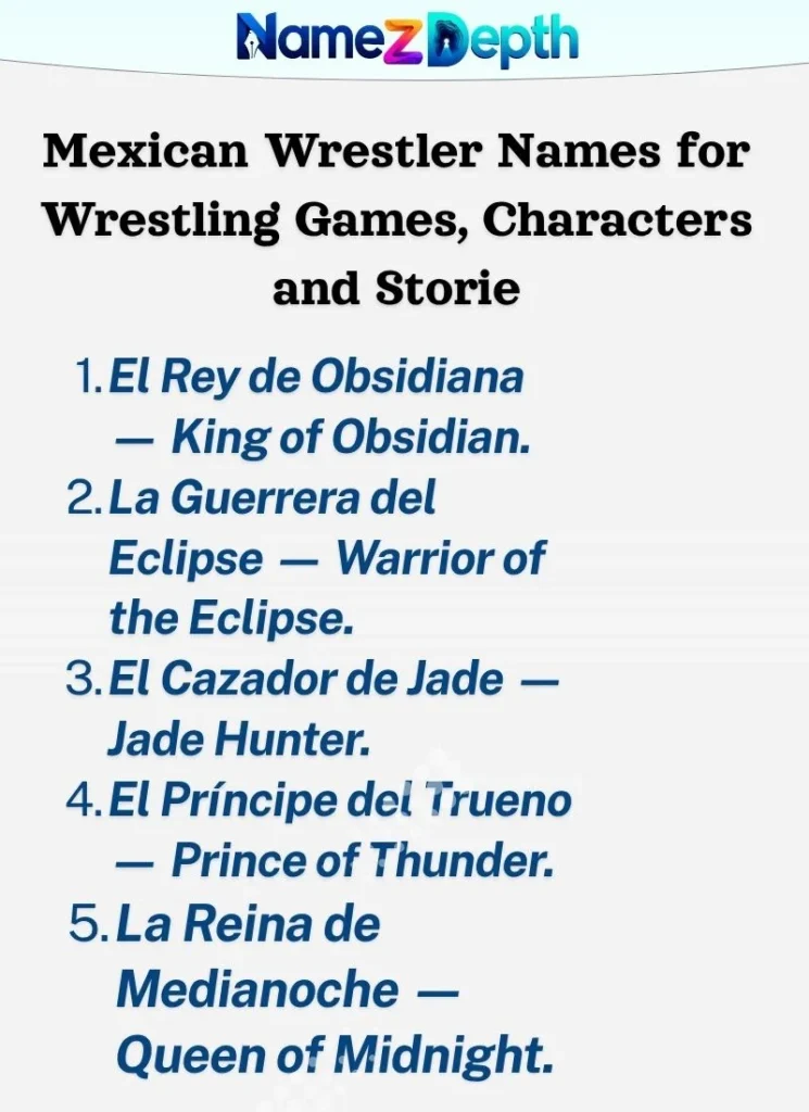 Mexican Wrestler Names for Wrestling Games, Characters and Stories