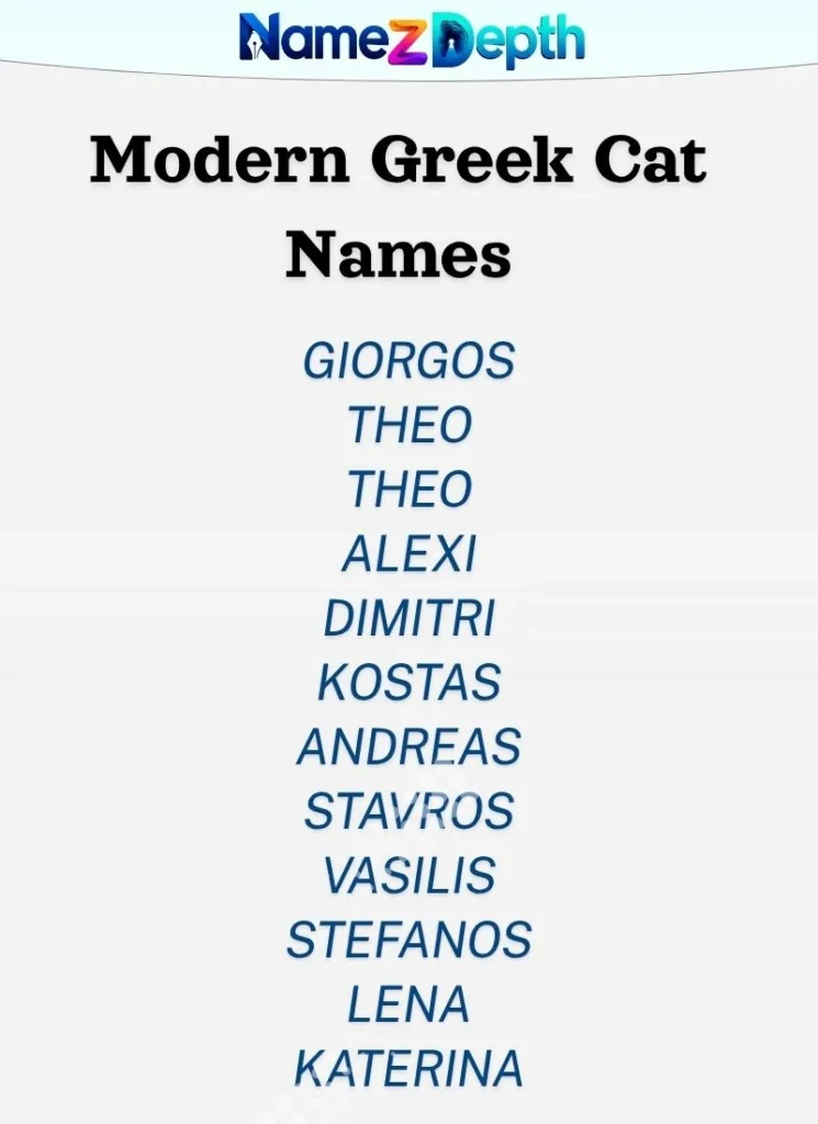 Modern Greek Cat Names