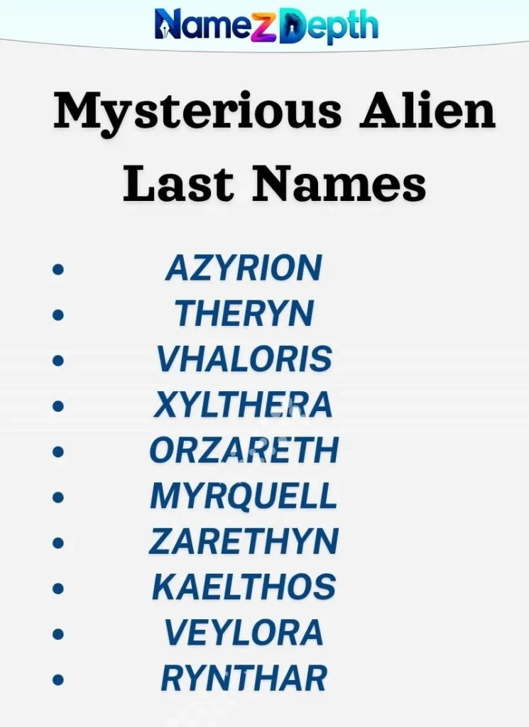 Mysterious Alien Last Names