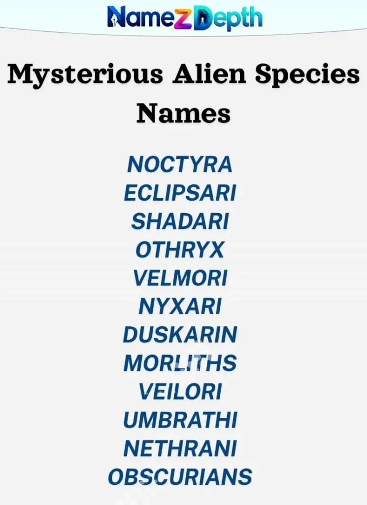 Mysterious Alien Species Names