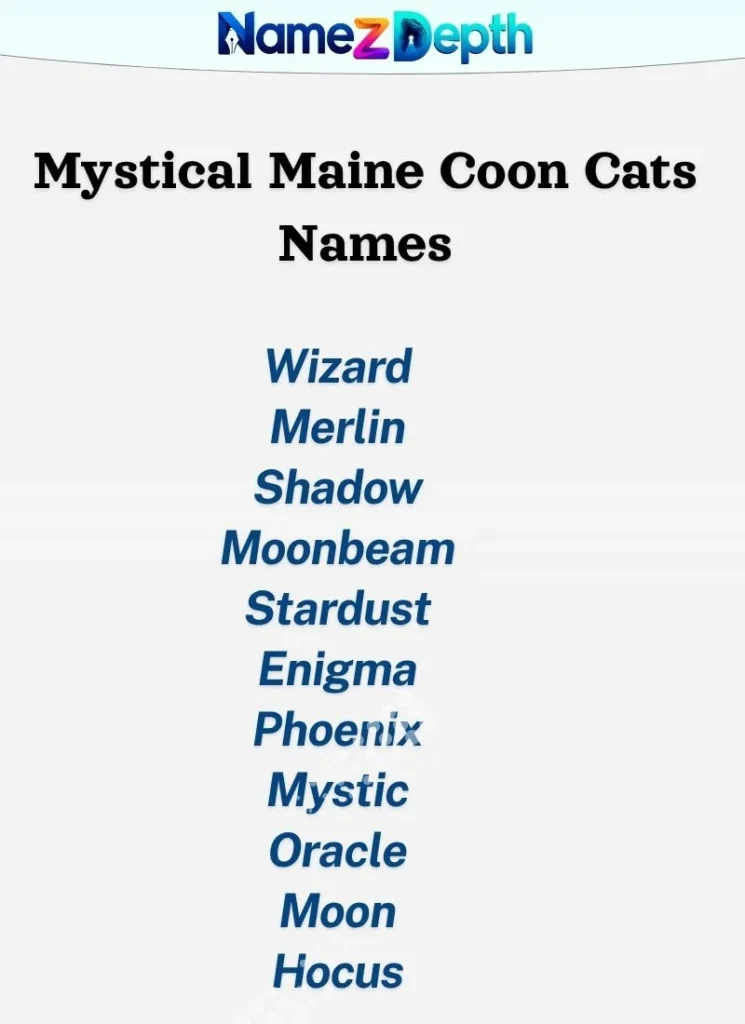 Mystical Maine Coon Cats Names