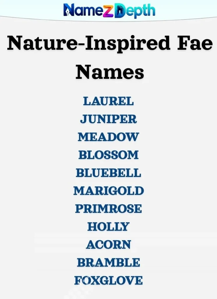 Nature-Inspired Fae Names