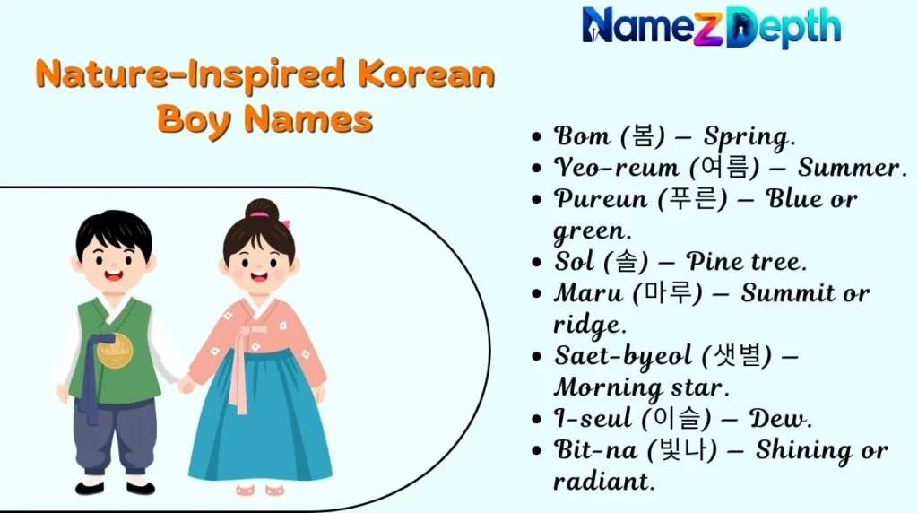 Nature-Inspired Korean Boy Names