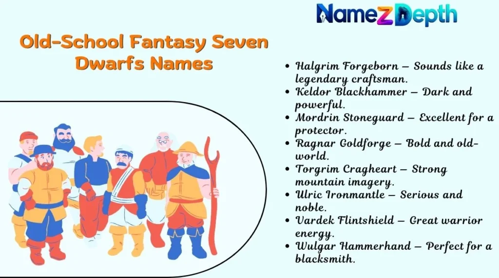 Old-School Fantasy Seven Dwarfs Names