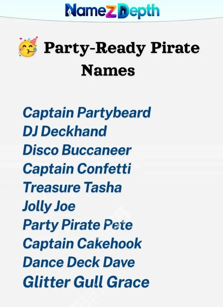🥳 Party-Ready Pirate Names