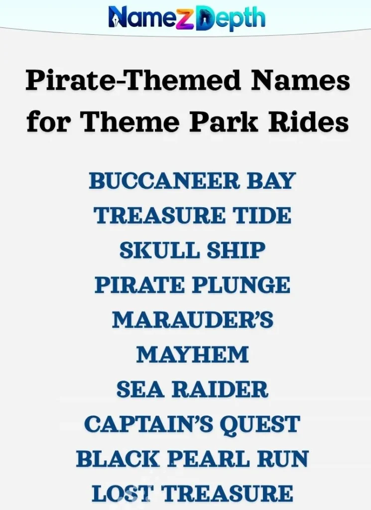 Pirate-Themed Names for Theme Park Rides