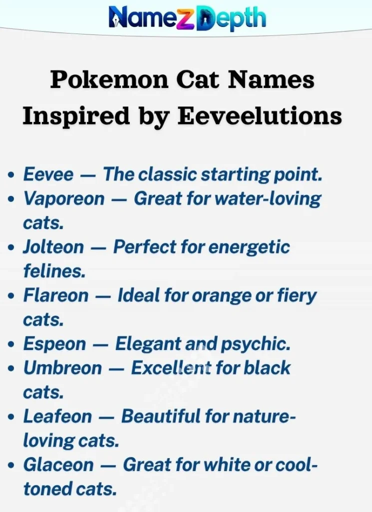 Pokemon Cat Names Inspired by Eeveelutions