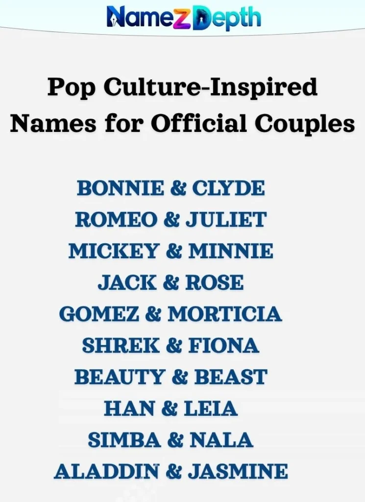 Pop Culture-Inspired Names for Official Couples