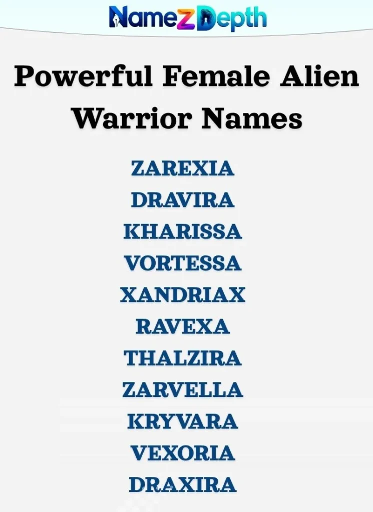 Powerful Female Alien Warrior Names