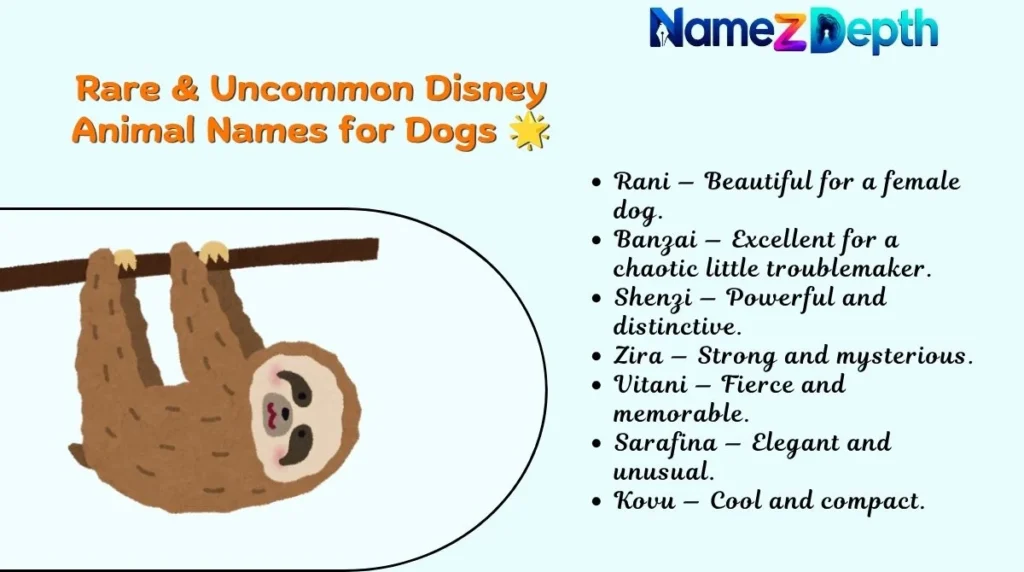 Rare & Uncommon Disney Animal Names for Dogs π