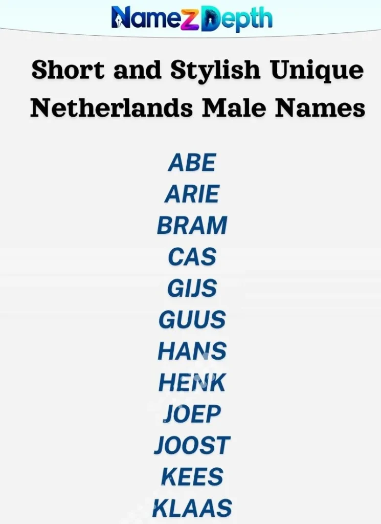 Short and Stylish Unique Netherlands Male Names