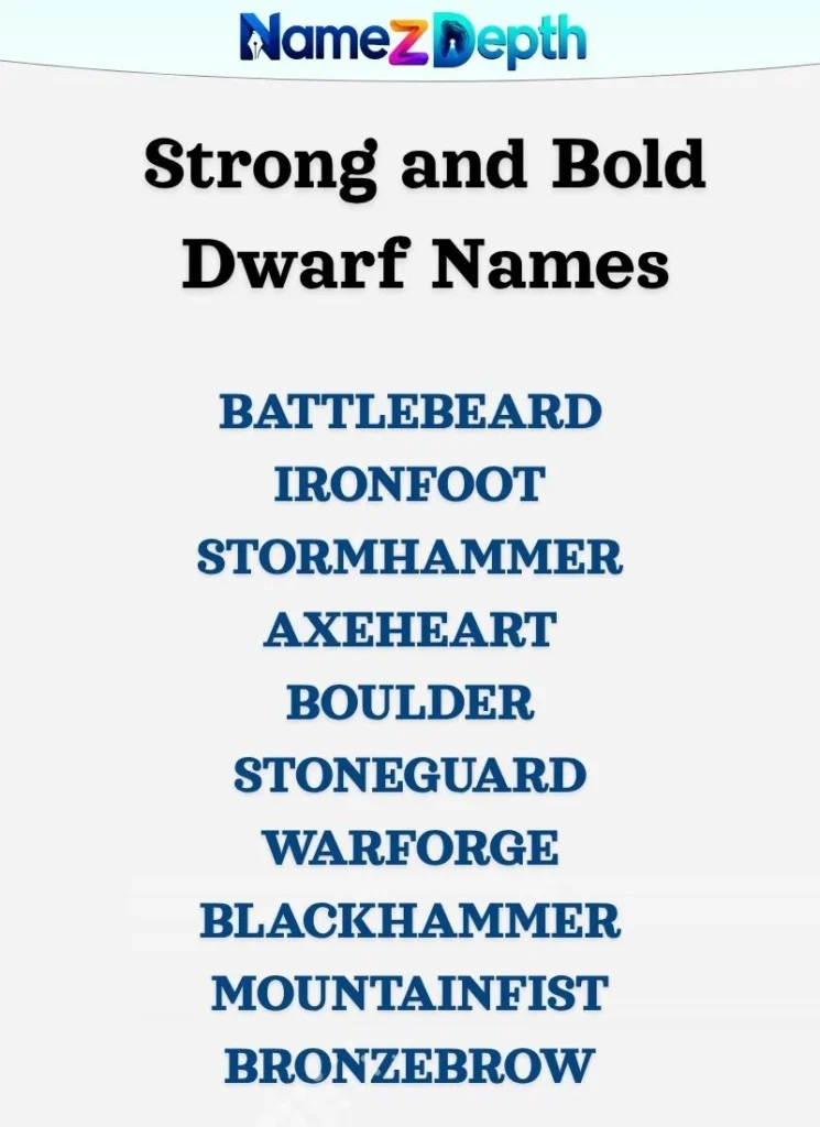Strong and Bold Dwarf Names