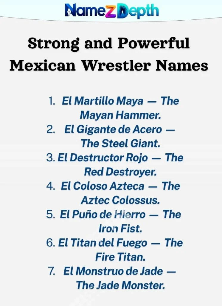 Strong and Powerful Mexican Wrestler Names