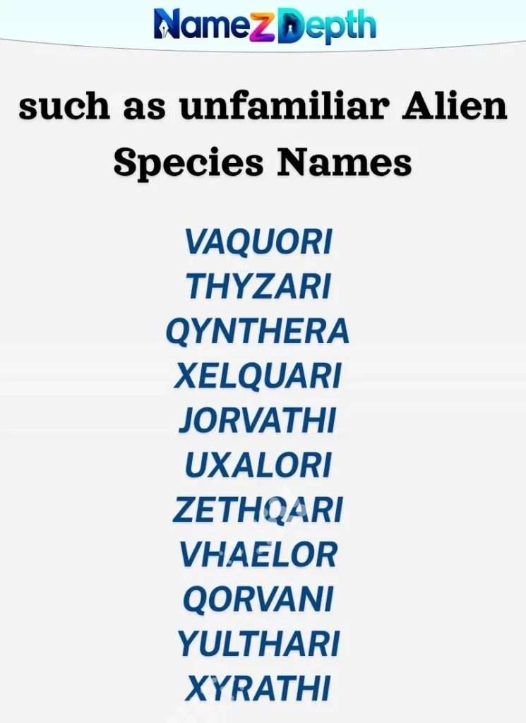 such as unfamiliar Alien Species Names