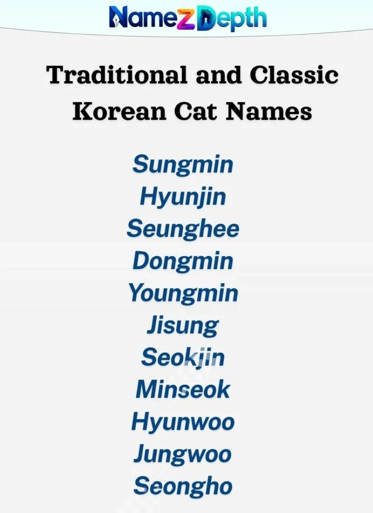 Traditional and Classic Korean Cat Names