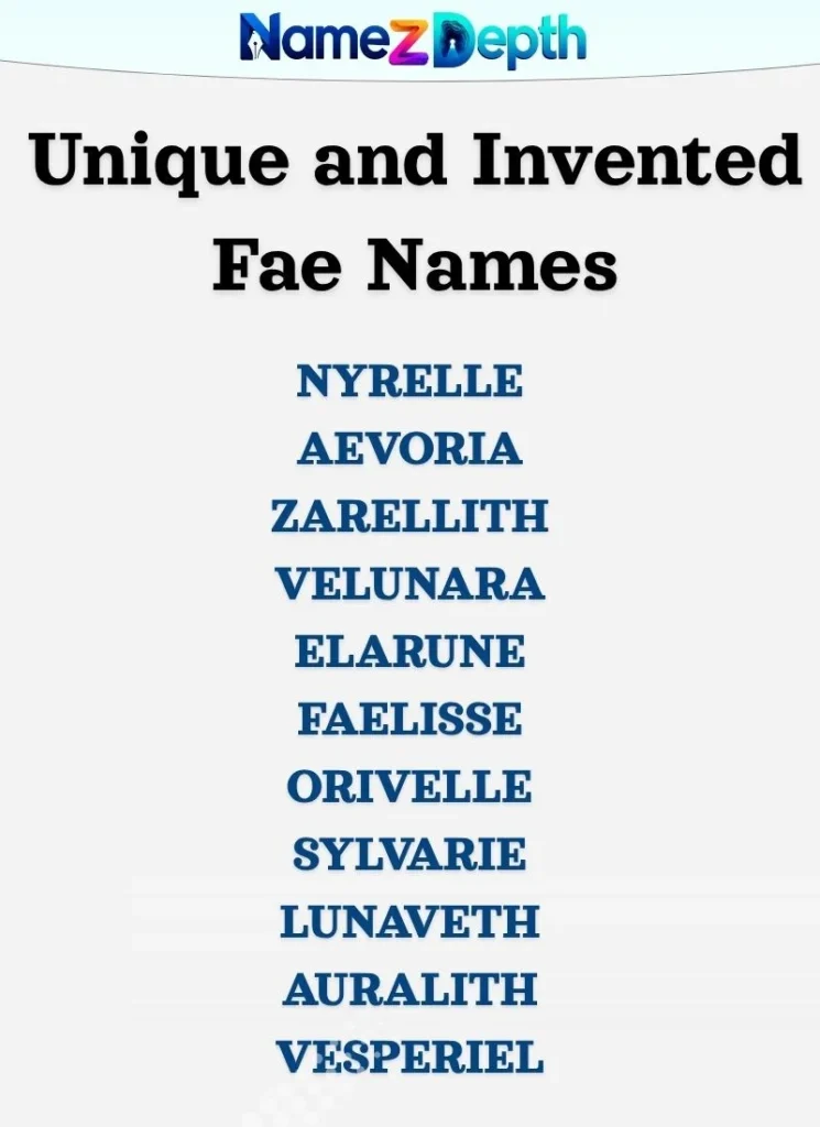 Unique and Invented Fae Names