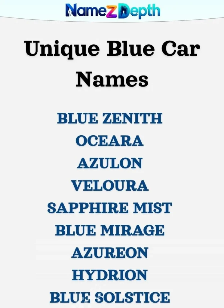 Unique Blue Car Names