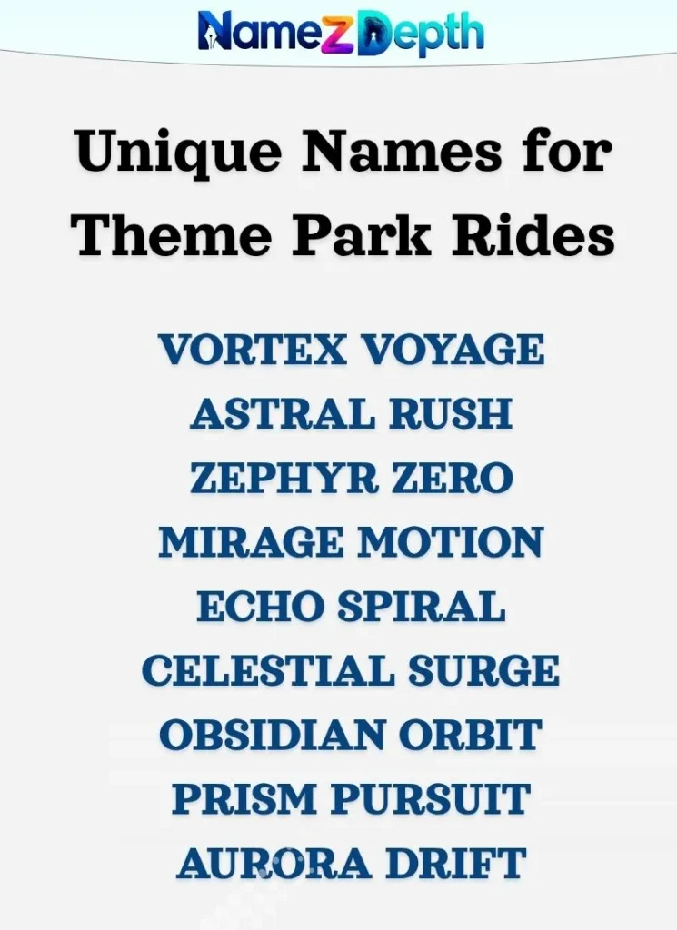 Unique Names for Theme Park Rides