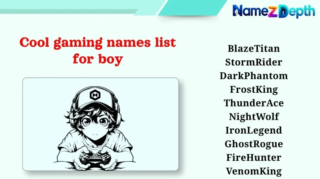 Cool gaming names list for boy