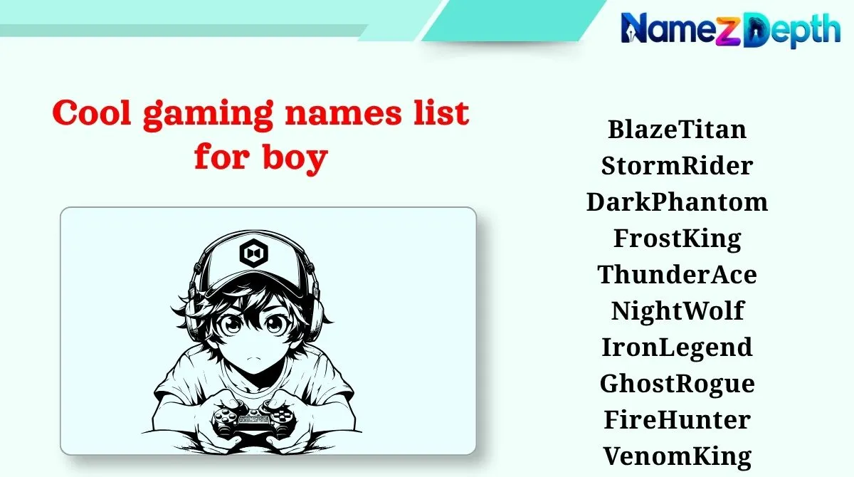Cool gaming names list for boy